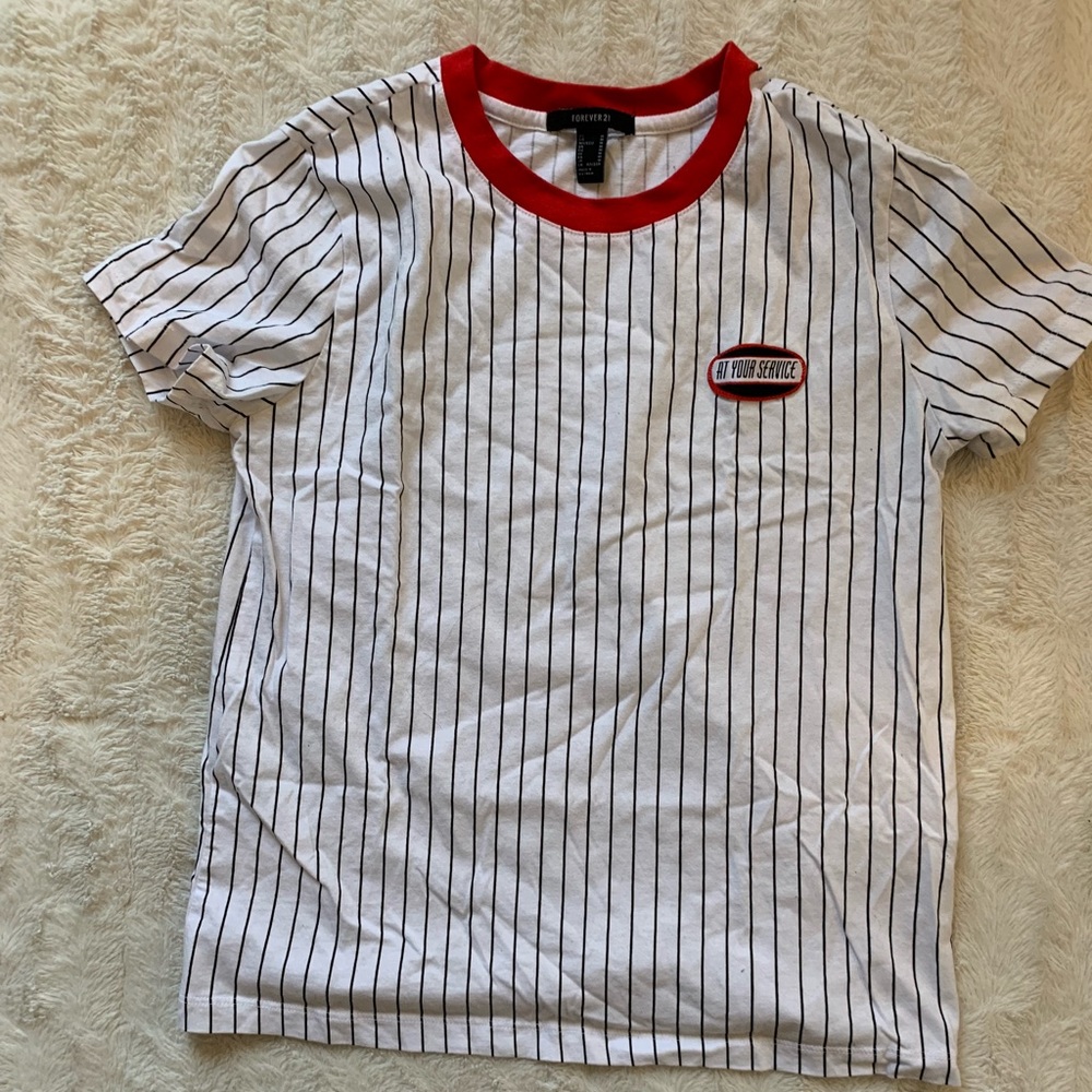 Striped baseball tee